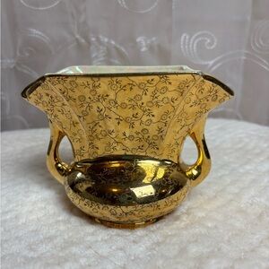 Vintage 22 K Gold Overlay Art Deco Vase